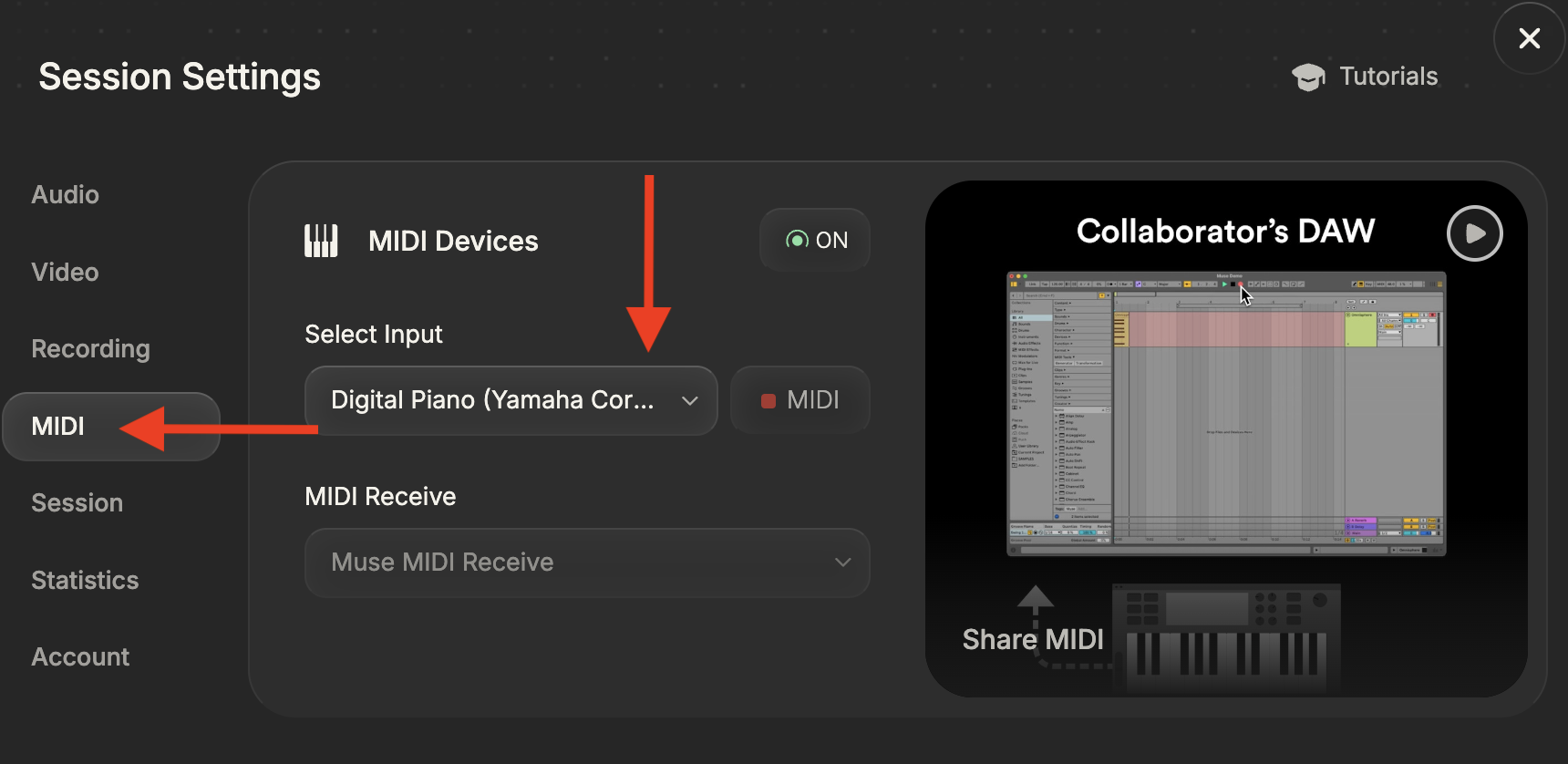 Sharing MIDI (Mac) – Muse App Inc